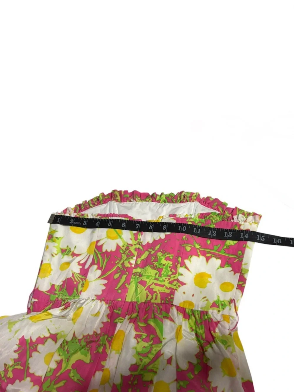 Lilly Pulitzer Briddie Strapless daisy silk dress size 0 - Picture 11 of 12